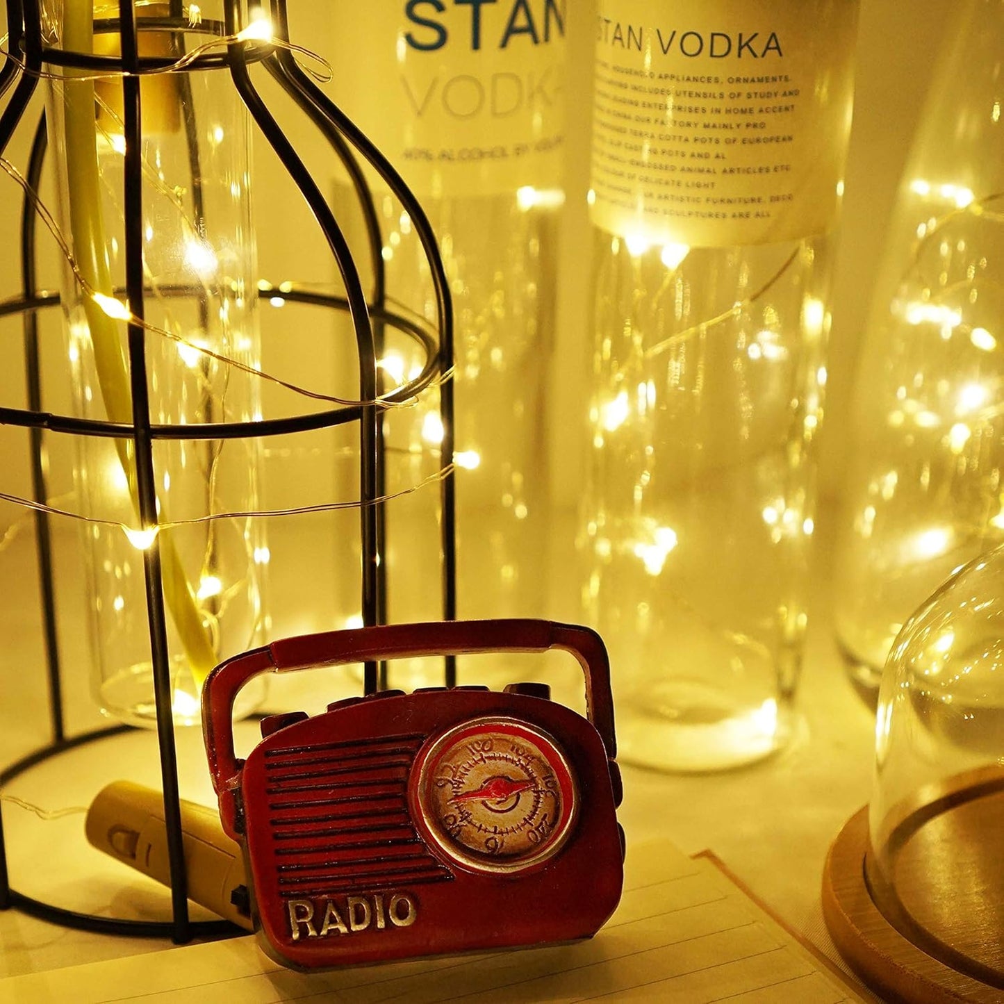 Wine Bottle Lights with Cork, Battery Operated 9 Pack 20 LED Cork Shape Silver Wire Fairy Mini String Lights(No Bottles) for DIY, Party, Decor, Christmas, Halloween,Wedding (9, Warm White)