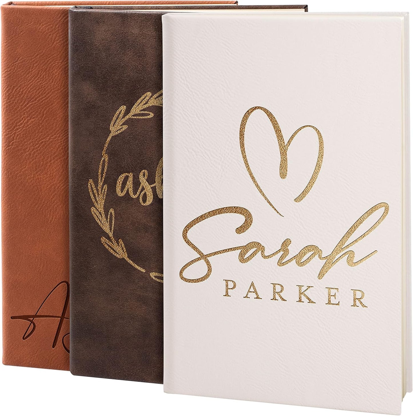 Personalized Leather Journal | Soft Pink, 12 Design | w Text Notebook for Women, Men - Customized Journals to Write In for Women, Diary for Girls - Birthday, Best Friend, Mom, Dad, Office Gift