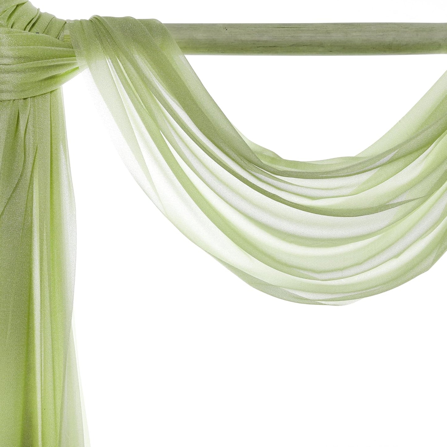 VDS Pack of 1 Panel (30 Inch X 100 Feet) Wedding Arch Draping Fabric Sheer Chiffon Fabric Drapery for Wedding Ceremony Reception Swag Backdrop Canopy Chuppah ARBO Altars Decoration (Sage Green)