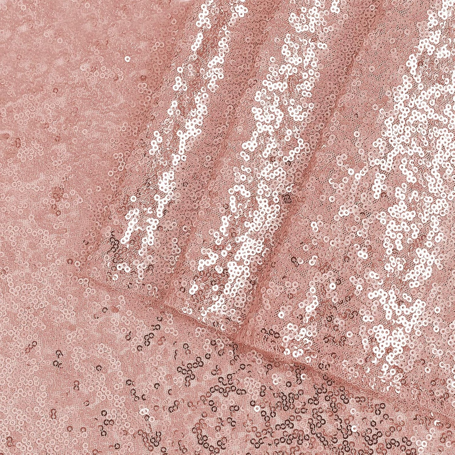 Square Rosegold Sequin Tablecloth- 50x50 inch, Seamless Sparkle and Glitter Party Table Cloth, Shiny&Elegant for Wedding Birthday Ceremony Prom Table Decorations