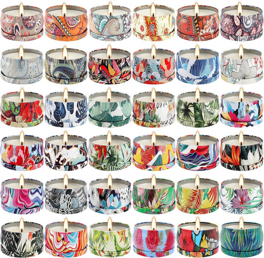 36 Pack Scented Candles Set for Home, Relaxing Stress Relief, Aromatherapy - Natural Soy Wax and Fragrance - Gifts for Women, Mom, Best Friend, Wife, Birthday