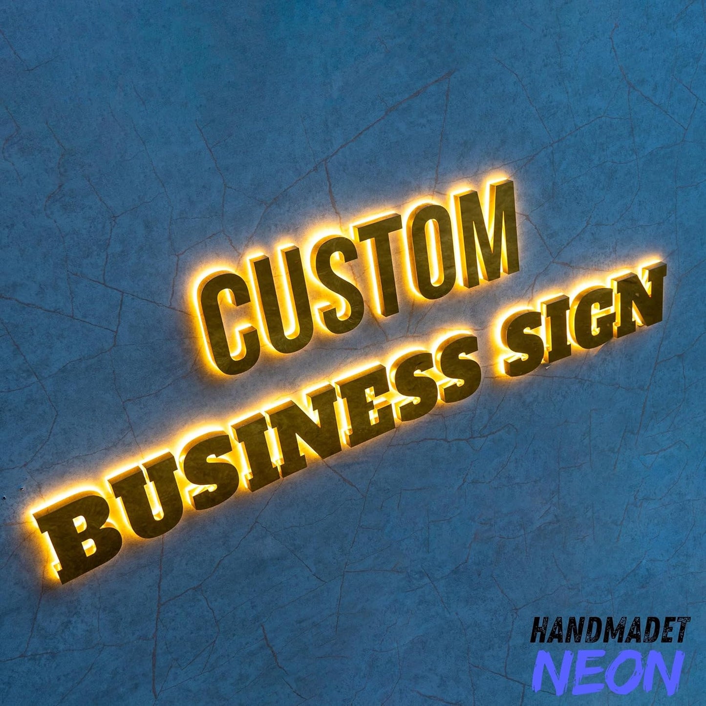 Custom Led Sign Business Logo Lights Signage Letters Backlit With Name Light Up Personalized Illuminated Name Address Sign for Wall Company Storefront Home Office Salon Cafe Studio