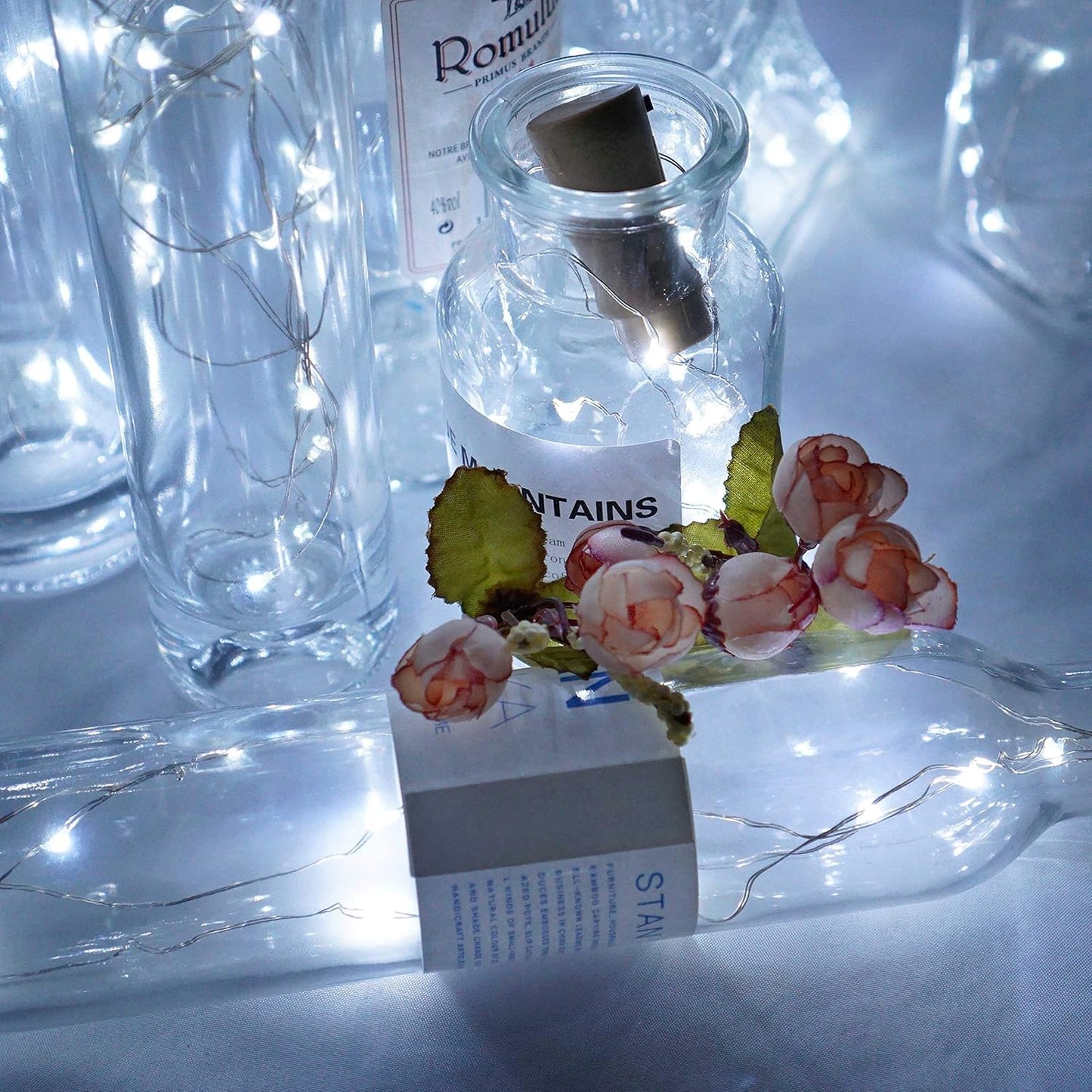 Wine Bottle Lights with Cork, Battery Operated 9 Pack 20 LED Cork Shape Silver Wire Fairy Mini String Lights(No Bottles) for DIY, Party, Decor, Christmas, Halloween,Wedding (9, Cool White)