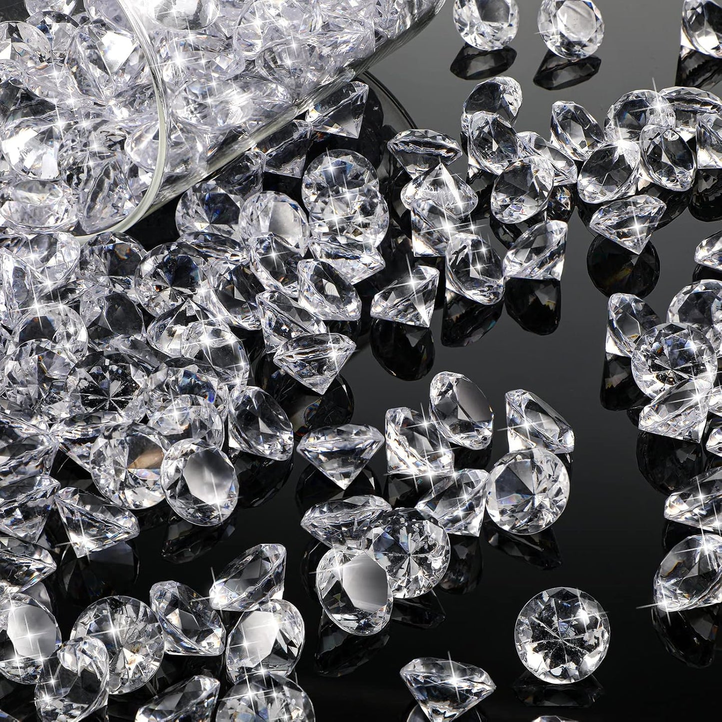 400 Pcs 0.8 Inch 20mm Clear Fake Diamonds Wedding Table Diamond Decor Scattering Crystal Diamonds for Decoration Vase Filler Jewelry for Wedding Anniversary Engagement Bridal Shower Party Decors