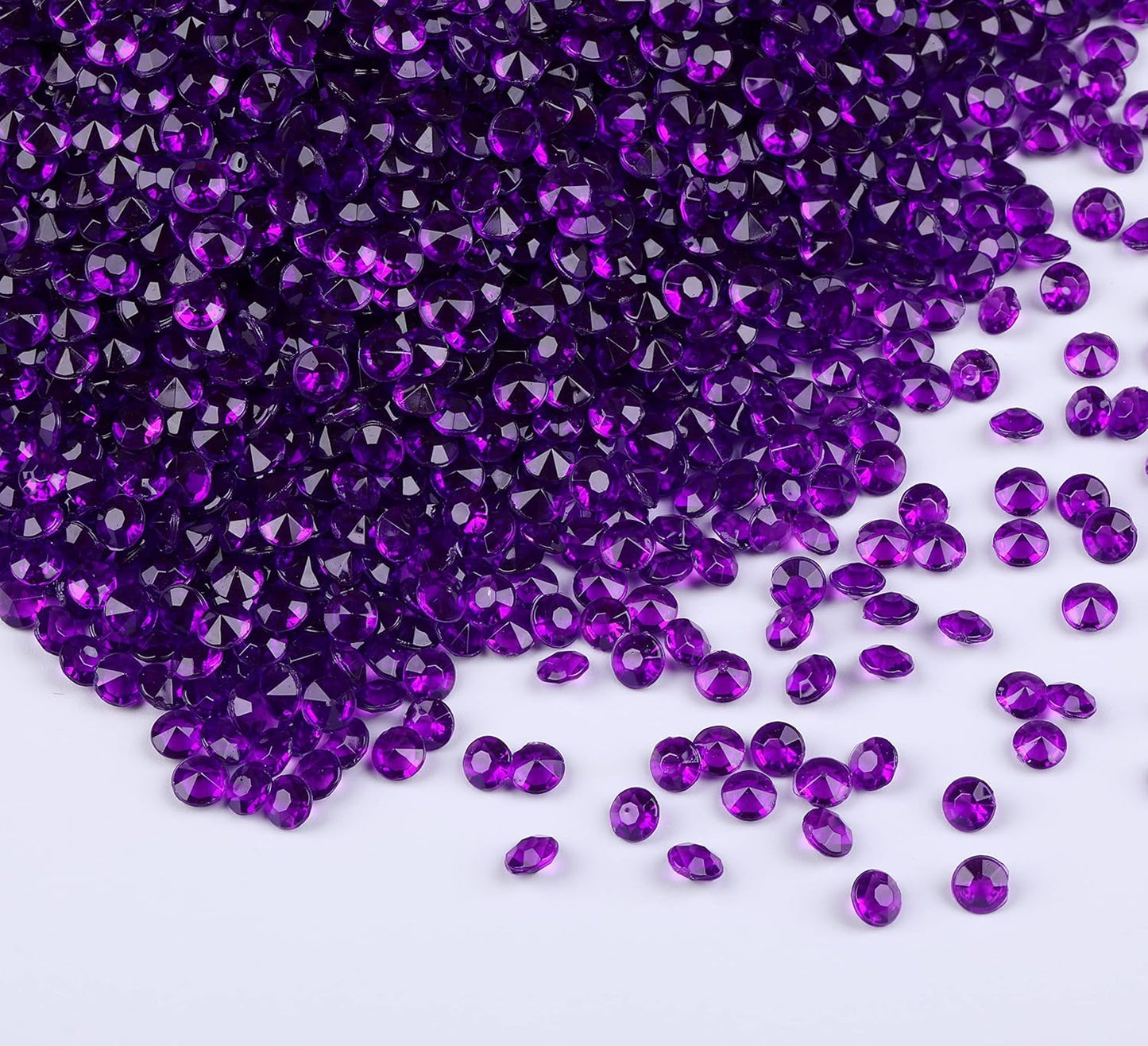 10000 pcs/Pack Wedding Table Scatter Confetti Crystals Acrylic Diamonds Vase Fillers 4.5 mm Rhinestones for Wedding, Bridal Shower, Vase Beads Decorations (Dark Purple)