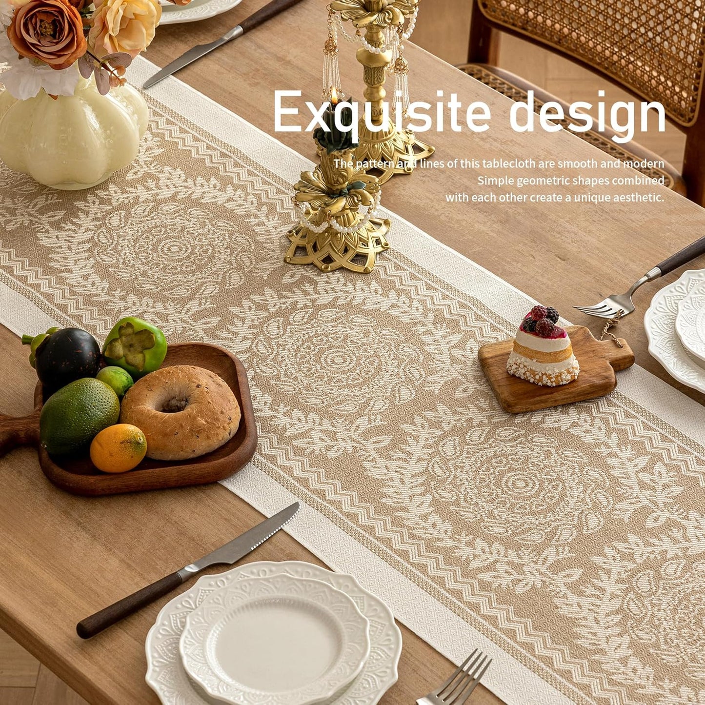 Table Runners 83 Inches,Waterproof Boho Table Runner with Tassel Fringe,Table Runner for Party Coffee Table