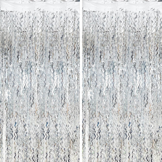 Silver Streamers Photo Backdrop Shimmer Wall Backdrop, Christmas Decorations, Bachelorette Party Supplies, Women Birthday Decorations, Engagement Party Decor, Disco Parties Favor, Bridal Shower Decor