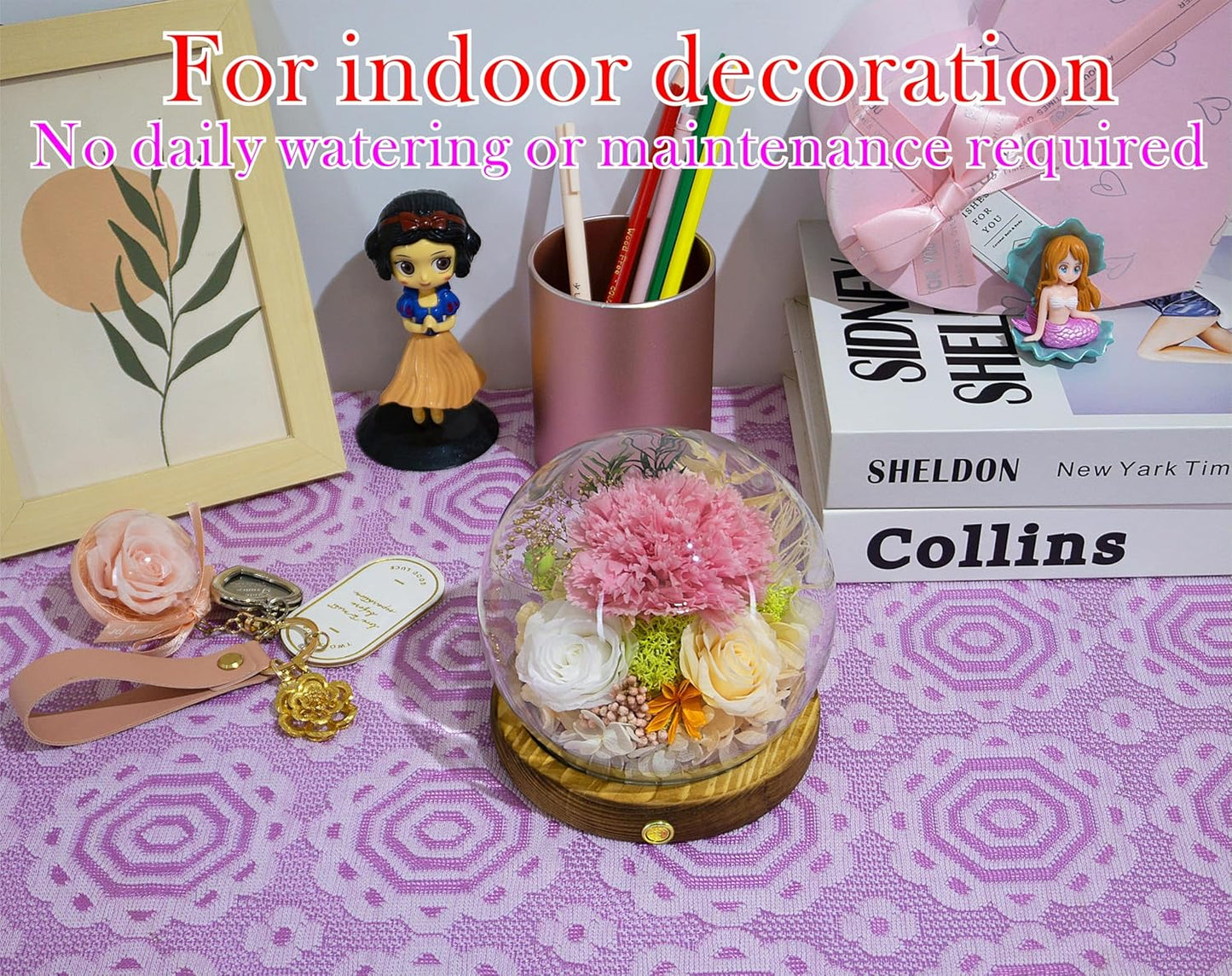 Valley of Rain & Forest Long-Lasting Real Flowers, Unique Floral Gift for You to Send Love for All Occasions, for Indoor Decoration (Pink Carnation, White & Yellow Roses arrangement)