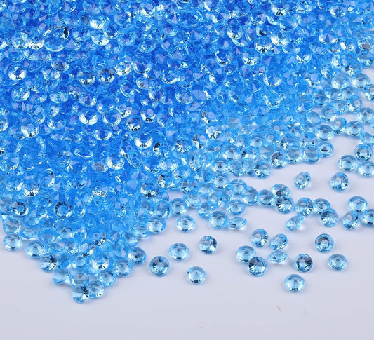 10000 pcs/Pack Wedding Table Scatter Confetti Crystals Acrylic Diamonds Vase Fillers 4.5 mm Rhinestones for Wedding, Bridal Shower, Vase Beads Decorations (Light Blue)