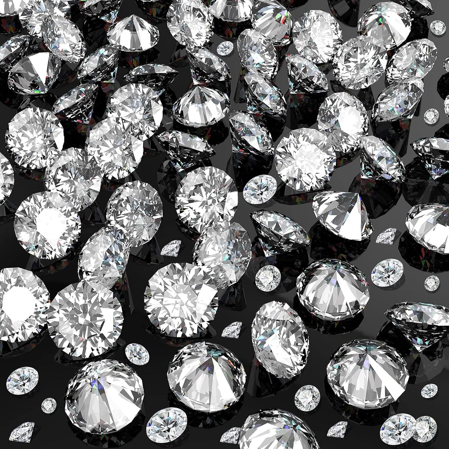 Hicarer 800 Pieces Diamond Decorations Acrylic Diamond Table Scatter Crystals for Table for Vase Fillers Party Decorations (20, 12, 10, 6, 3mm,Clear)
