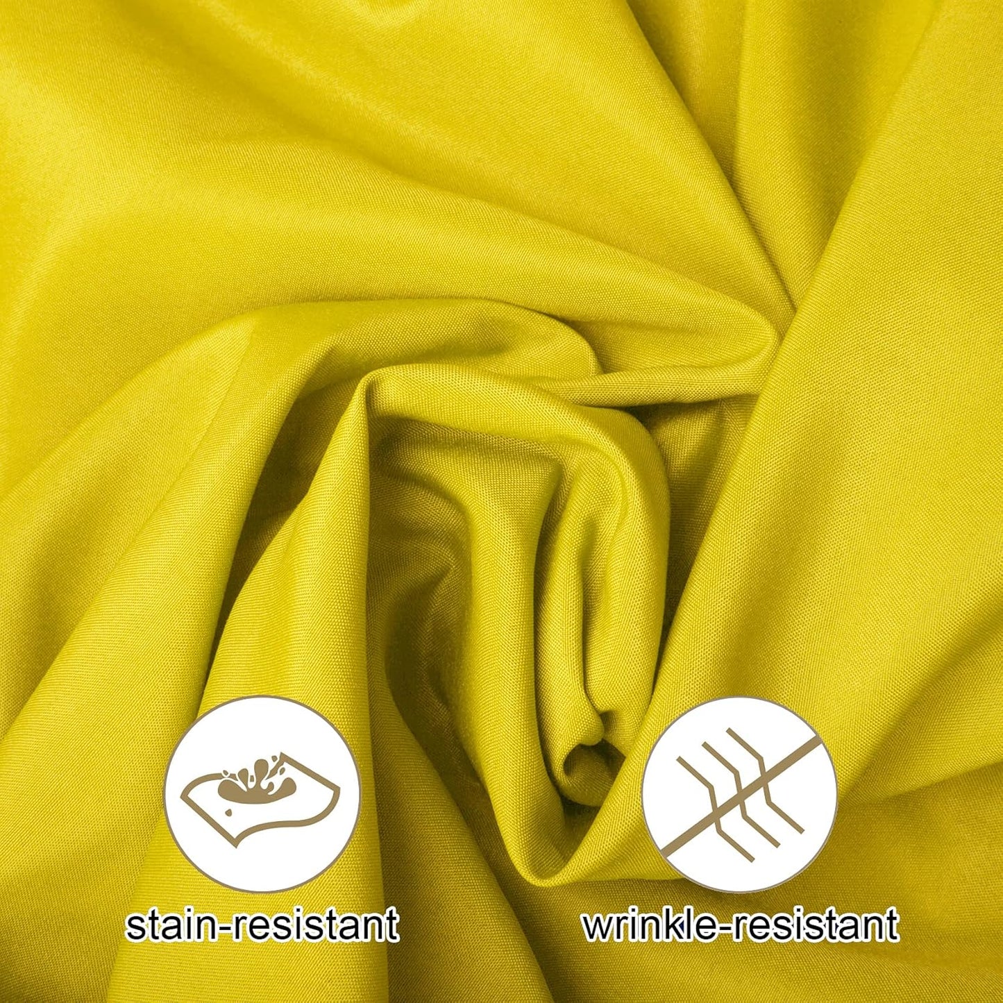 Ascoza 2pack 90 Inch Yellow Round Tablecloth in Washable Polyester Fabric for Wedding/Banquet/Restaurant/Parties