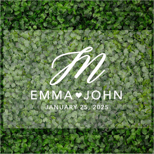 Andaz Press Custom Large Wedding Acrylic Sign, 16 x 24 Inches, Monogram Script, Personalized Sign, Welcome Sign For Modern Wedding Theme
