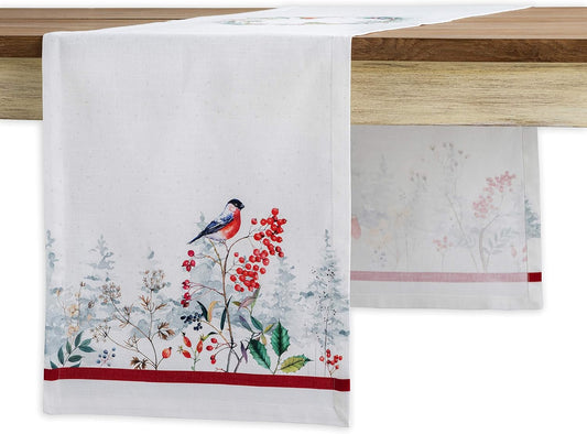 Maison d' Hermine Table Runner 100% Cotton Single Layer Table Runners 36 inches Long for Thanksgiving Christmas Decorations Home Kitchen Dining Party Wedding (Morzine, 14.5" x 36")