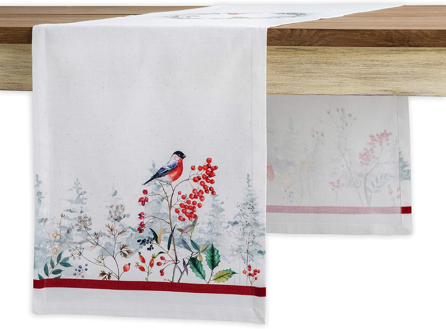 Maison d' Hermine Table Runner 100% Cotton Single Layer Table Runners 90 inches Long for Thanksgiving Christmas Decorations Home Kitchen Dining Party Wedding (Morzine, 14.5" x 90")