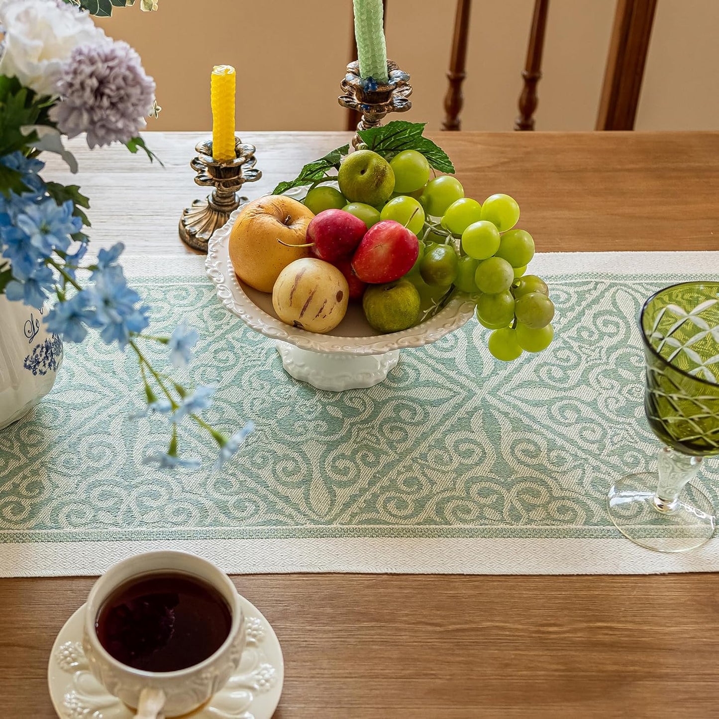 Table Runners 138 Inches,Waterproof Boho Table Runner with Tassel Fringe,Table Runner for Party Coffee Table