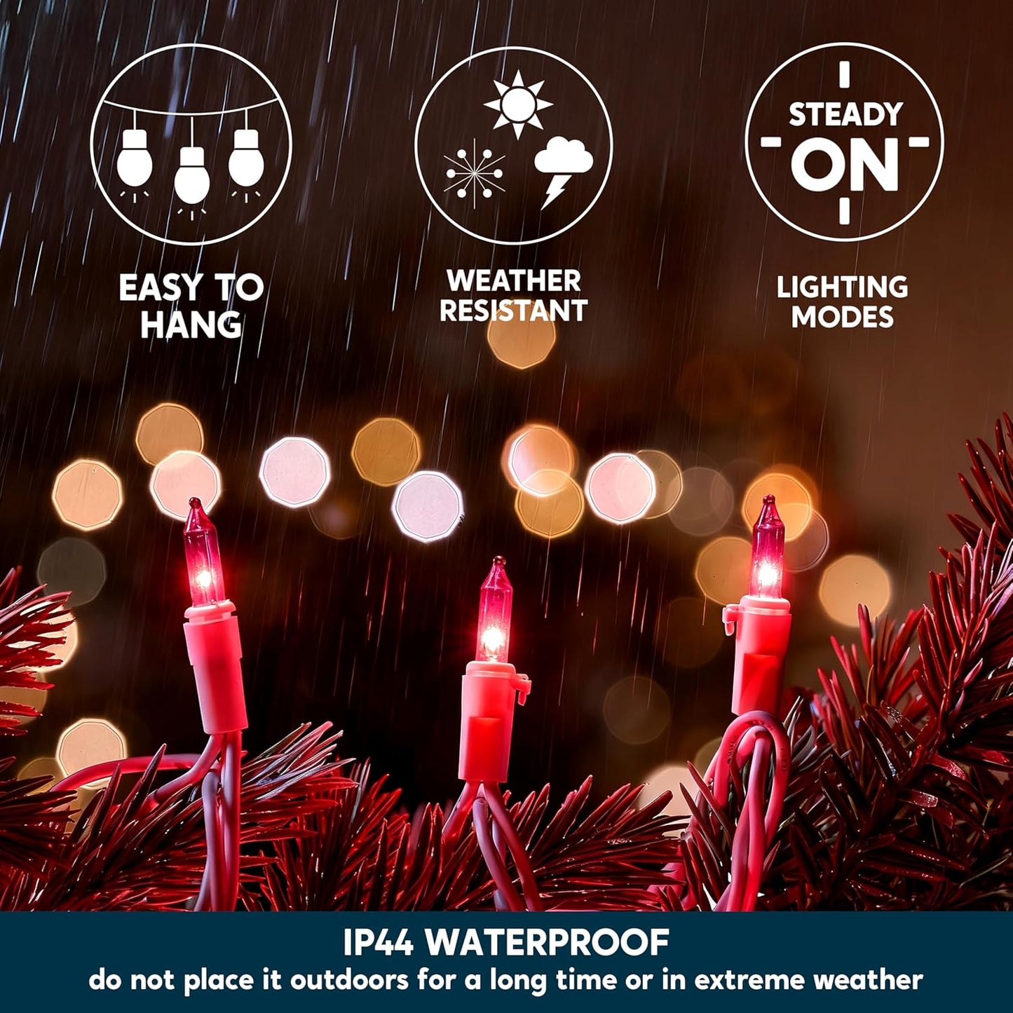 Joiedomi Christmas String Lights Indoor,200(2×100) Mini Pink Light,42.8 FT Lighting Decor for Dorm Classroom Bedroom Holiday Wedding Party Garland Birthday Festival,White Wire