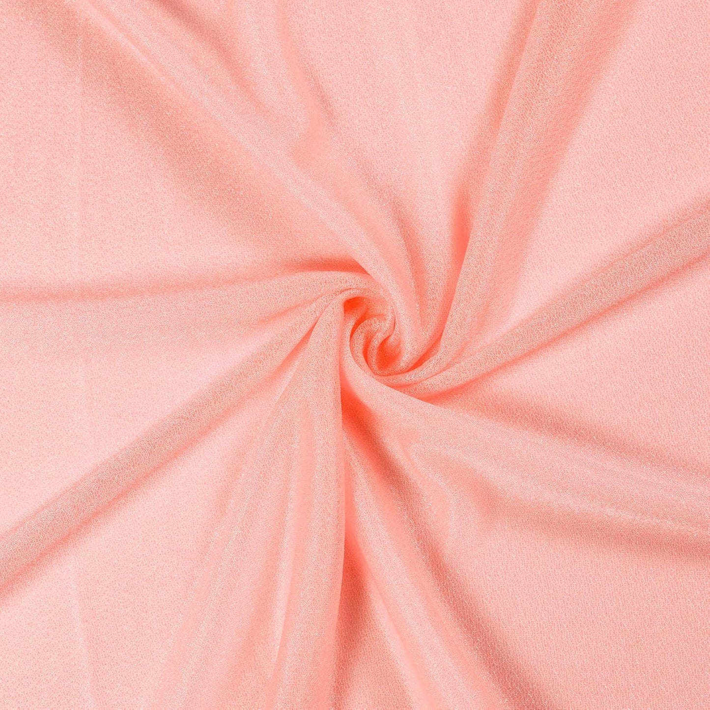 VDS Pack of 2 Panel (30 Inch X 50 Feet) Wedding Arch Draping Fabric Sheer Chiffon Fabric Drapery for Wedding Ceremony Reception Swag Backdrop Canopy Chuppah ARBO Altars Decoration (Peach)