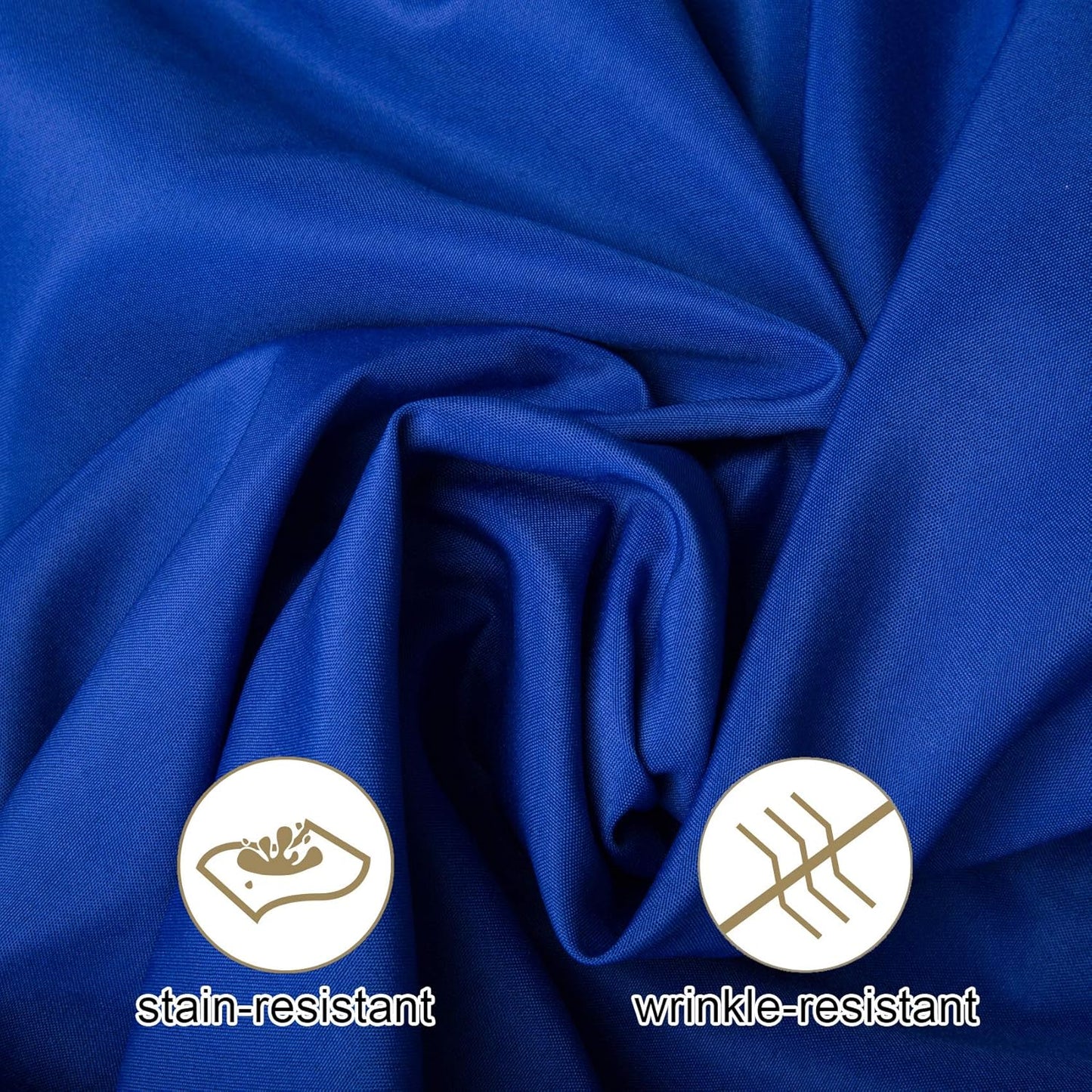 Ascoza 2pack 132 Inch Royal Blue Round Tablecloth in Washable Polyester Fabric for Wedding/Banquet/Restaurant/Parties