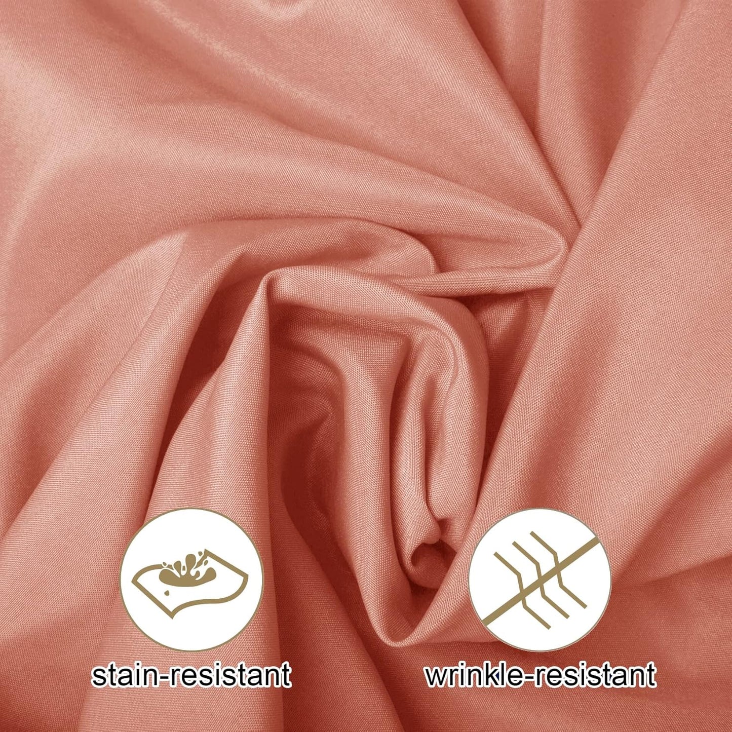 Ascoza 2pack 120 Inch Dusty Pink Round Tablecloth in Washable Polyester Fabric for Wedding/Banquet/Restaurant/Parties