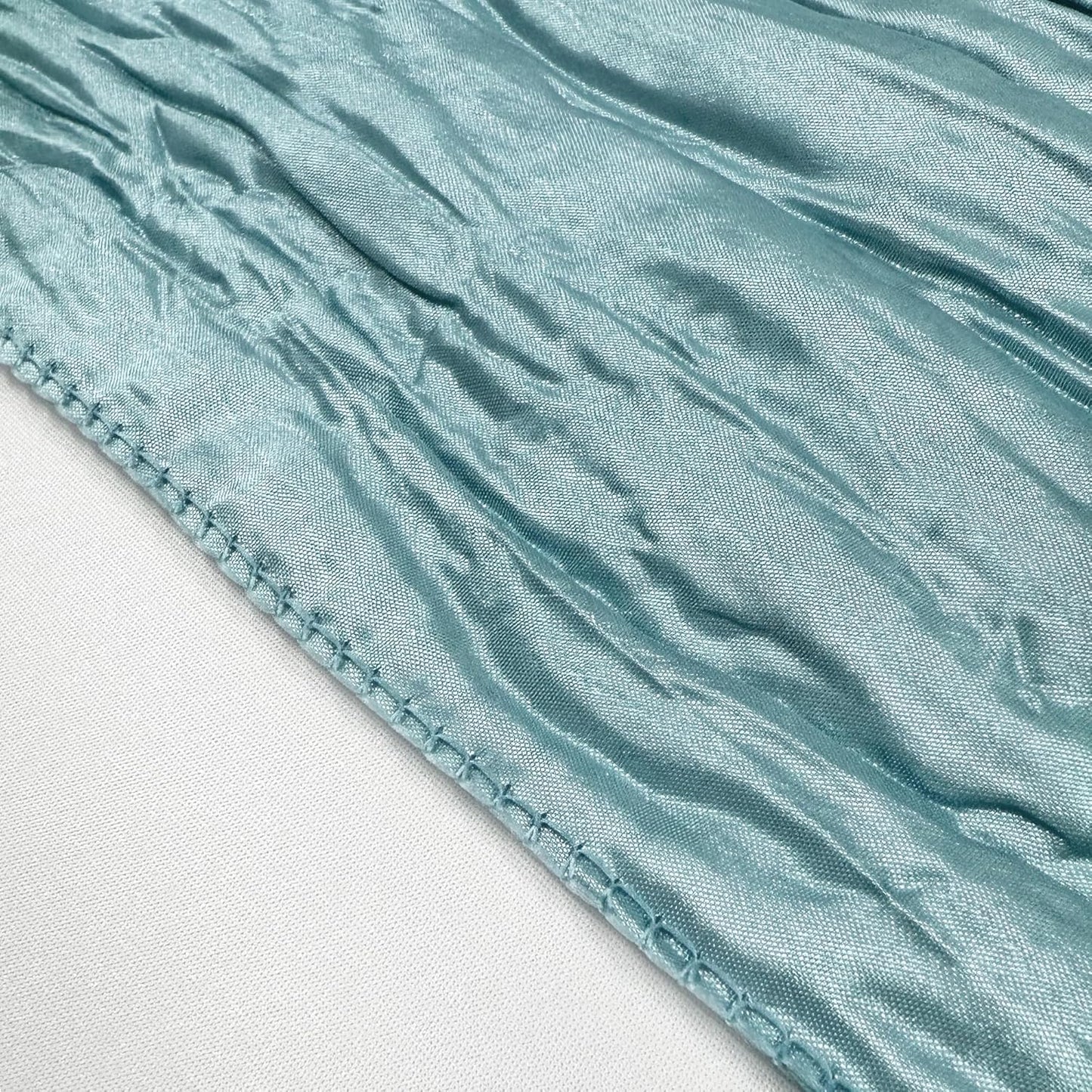 YOUR CHAIR COVERS - 90 x 156 inch Rectangular Crinkle Taffeta Tablecloth - Dusty Blue, Rectangle Table Linens for 8 ft Rectangular Tables, Wedding Crushed Table Cloth