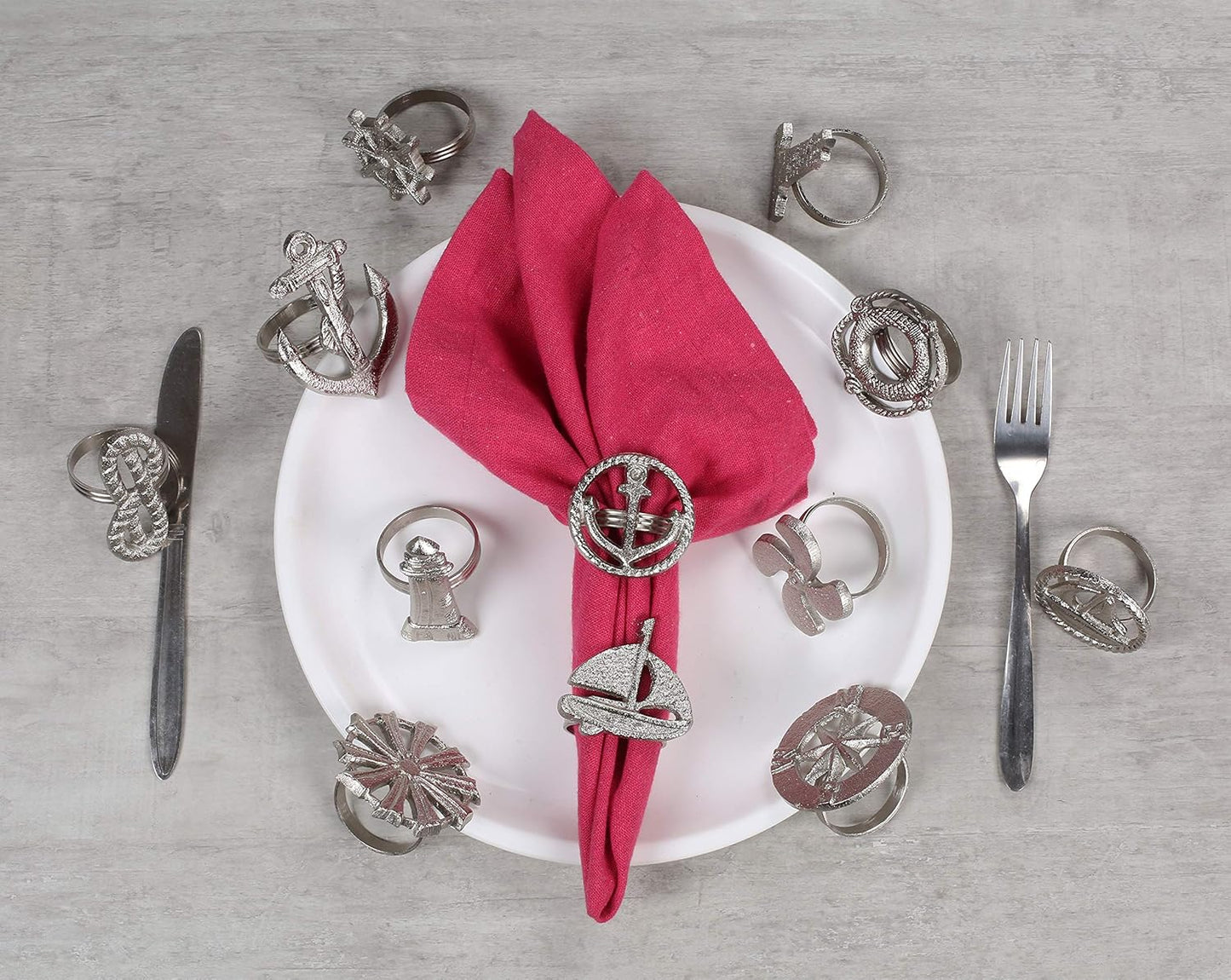 Elegant Napkin Rings Set of 12 - Crafted Lightweight with Antique Finish, Ideal Décor for Weddings, Family Gatherings, Formal Dinners, Banquets & Everyday Dining (Silver) - ALPHA Living HOME