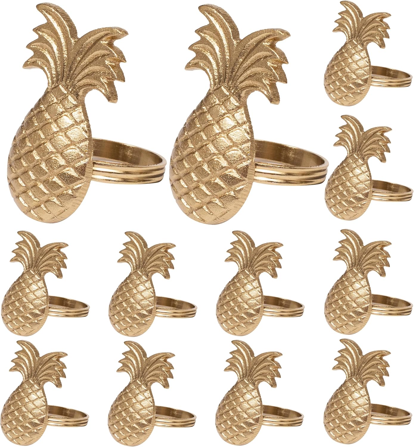Elegant Metal Napkin Holders for Dining Table Decor - 12 Pack Pumpkin Lightweight Metal Napkin Rings for Party, Weddings, Family Gatherings & Everyday Use (Gold)- ALPHA Living HOME