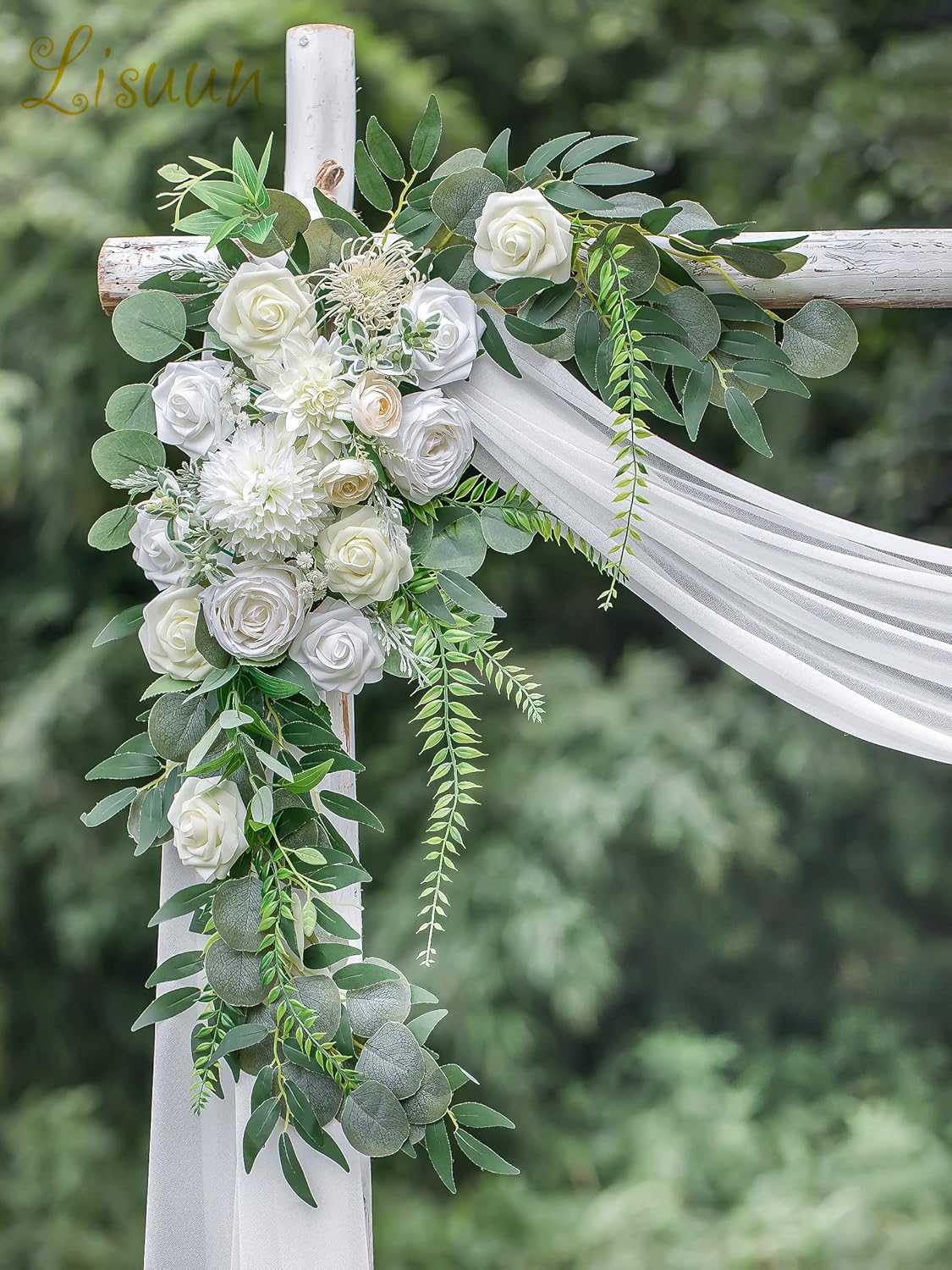 Wedding Arch Flowers, Artificial Flowers for Decoration, Large Flower Swag for Boho Styles Wedding Ceremony Floral Decor - Pack of 2