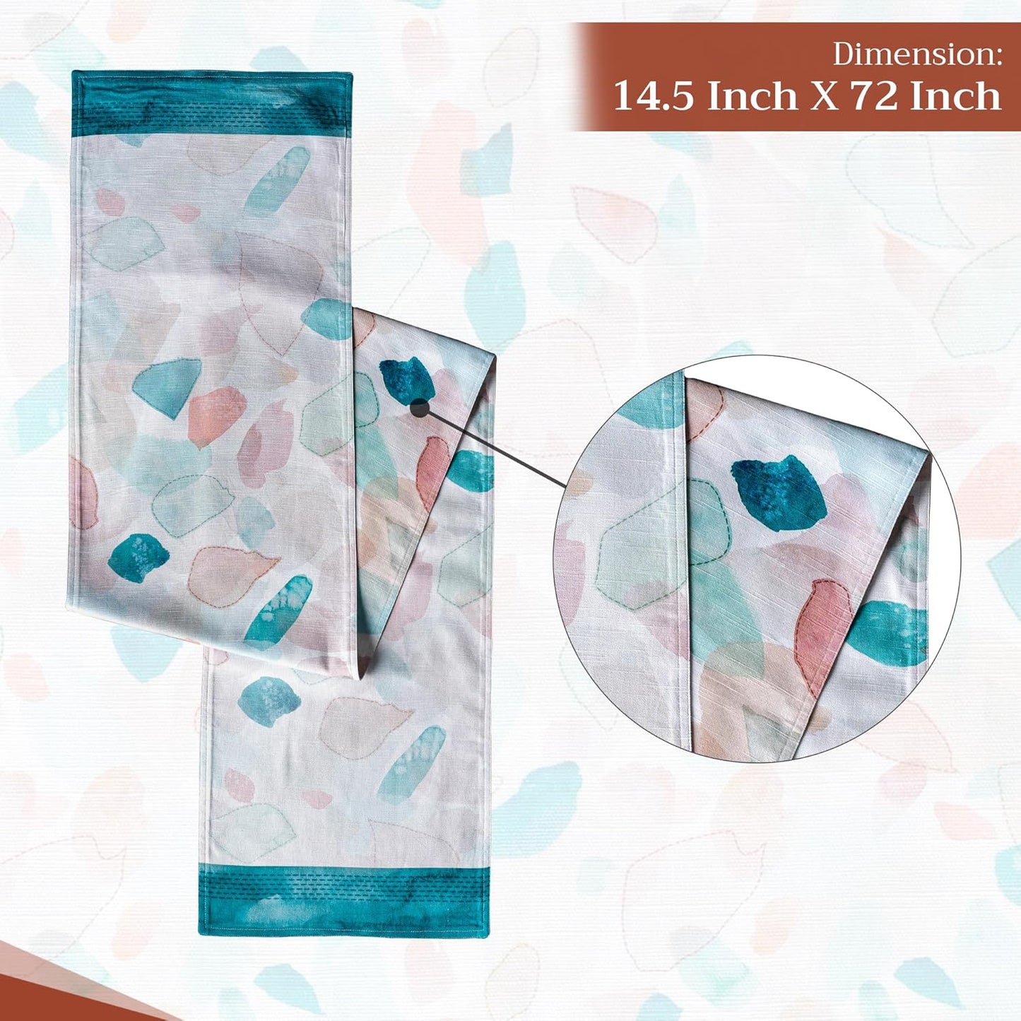 Maison d' Hermine Table Runner 100% Cotton Double Layer Table Runners 72 inches Long Decorative for Home Kitchen Dining Party Wedding Bridal Shower Spring Summer (Summer Picnic, 14.50" x 72")