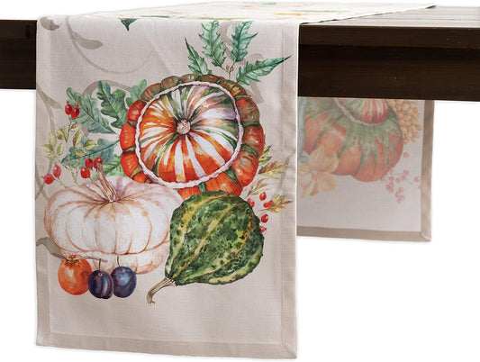 Maison d' Hermine Table Runner 100% Cotton Single Layer Table Runners 72 inches Long for Thanksgiving Christmas Decorations Home Kitchen Dining Party Wedding (Lumina, 14.5" x 72")