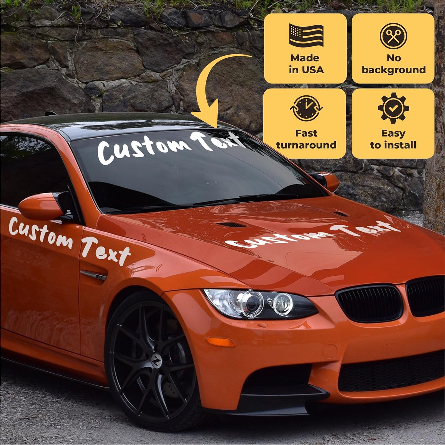 Custom Decals for Cars - Personalized Vinyl Lettering Decal - Custom Vinyl Lettering for Car - Waterproof Personalized Decal Stickers - Car Lettering