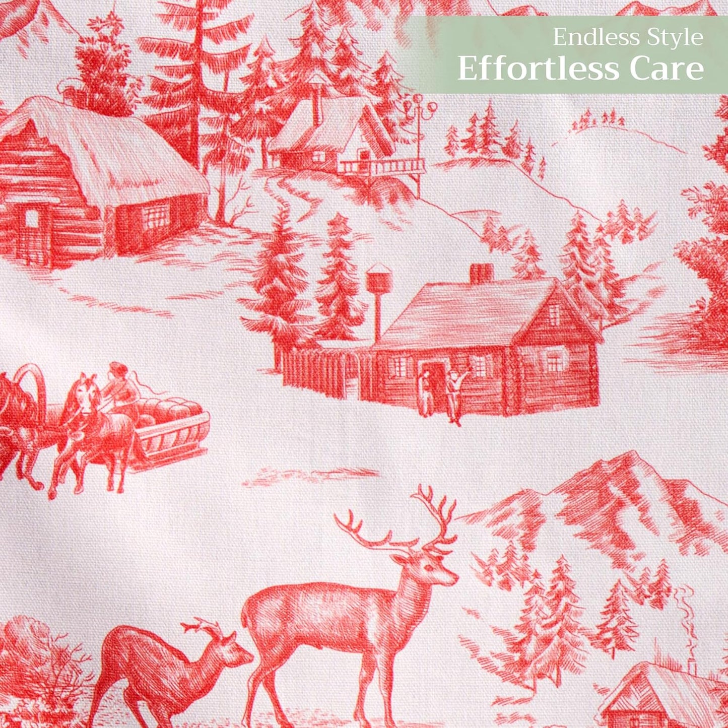 Maison d' Hermine Table Runner 100% Cotton Double Layer Table Runners 108 inches Long for Thanksgiving Christmas Decorations Home Kitchen Dining Party Wedding (Winter Jouy, 14.5" x 108")