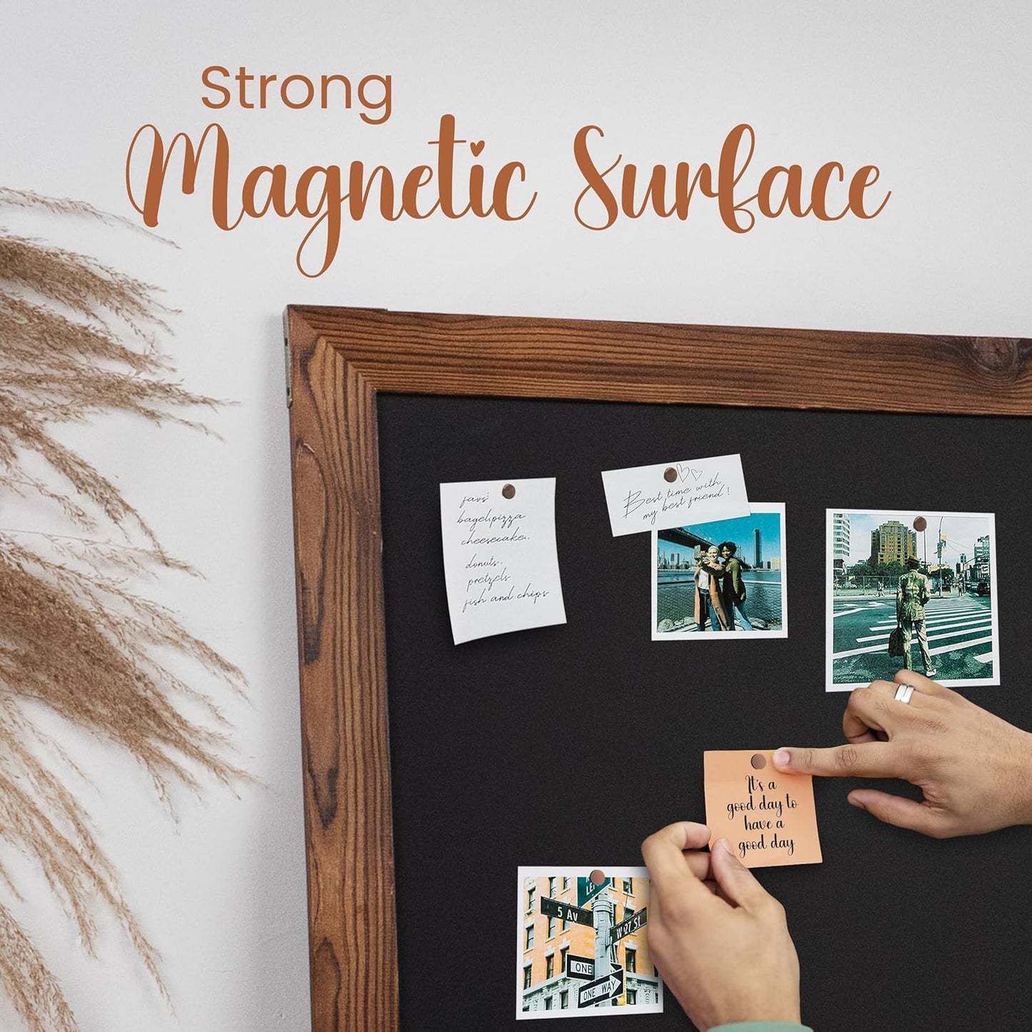 Loddie Doddie Magnetic Chalkboard Sign - 20 x 30 in Rustic Wood Frame - Easy-Erase Surface & Chalkboard Calendar for Wall - Magnet Board for Wall