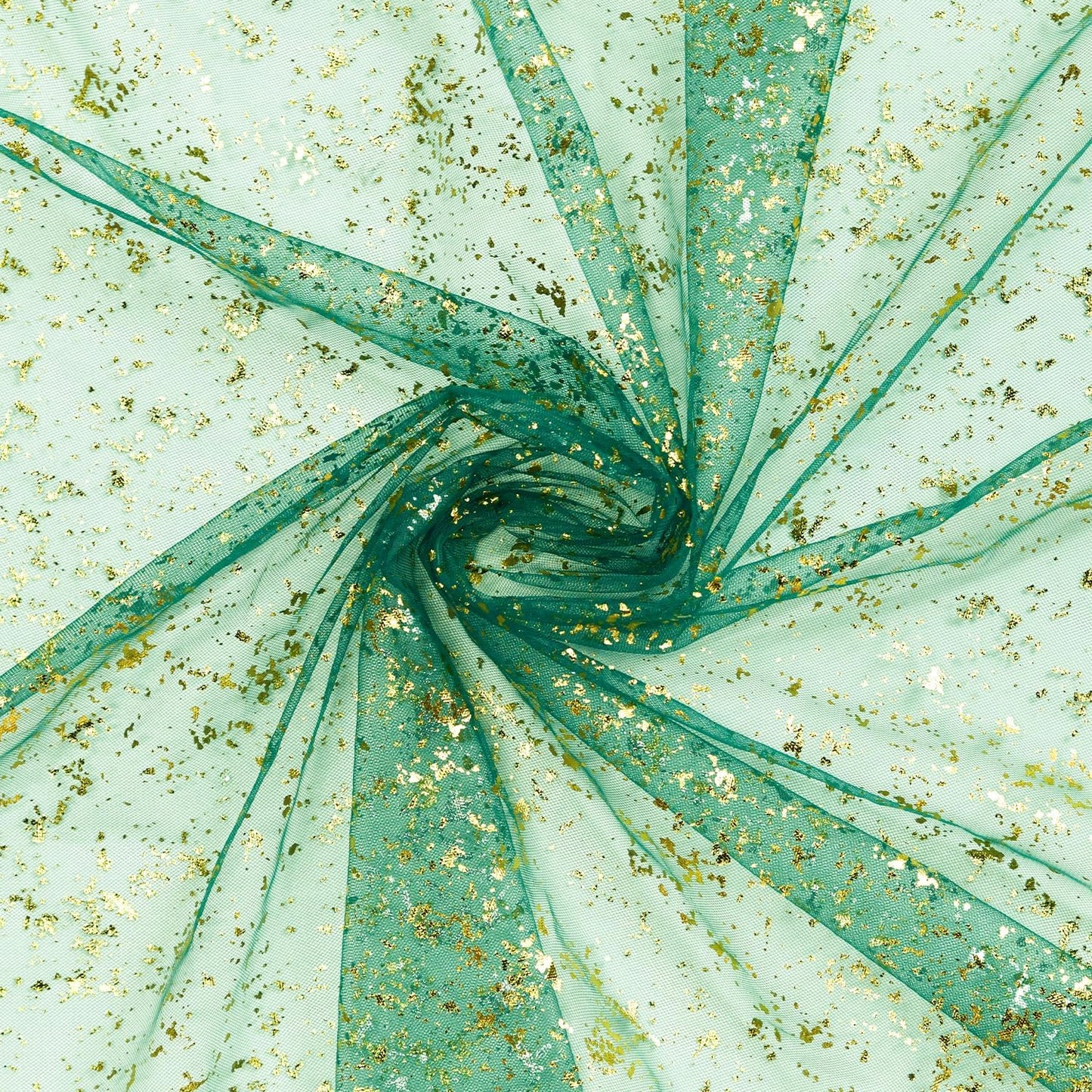 Artoid Mode Green Gold Gauze Table Runner 120 Inch 10FT, Glitter Metallic Foil Sheer Dining Wedding Anniversary Holiday Table Decor for Home Party