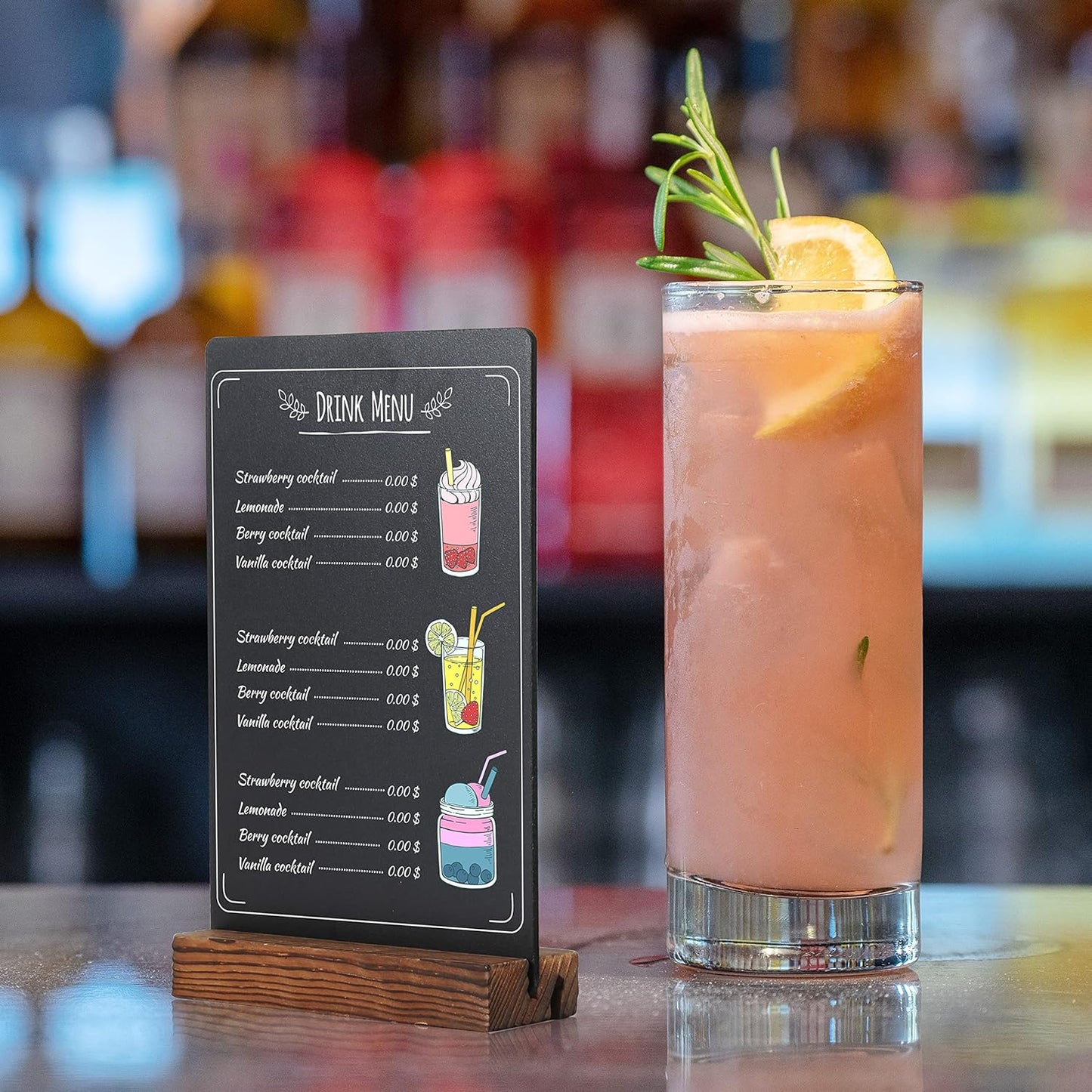 3 Pack 5x7 in Chalkboard Sign Small Blackboard Decorative with Wood Base