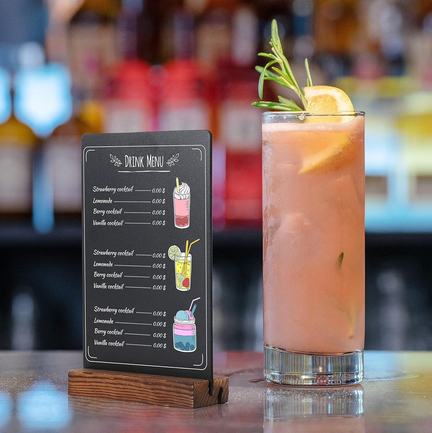 Chalkboard Sign - 8.7x12 in Decorative Family Message Board with Base