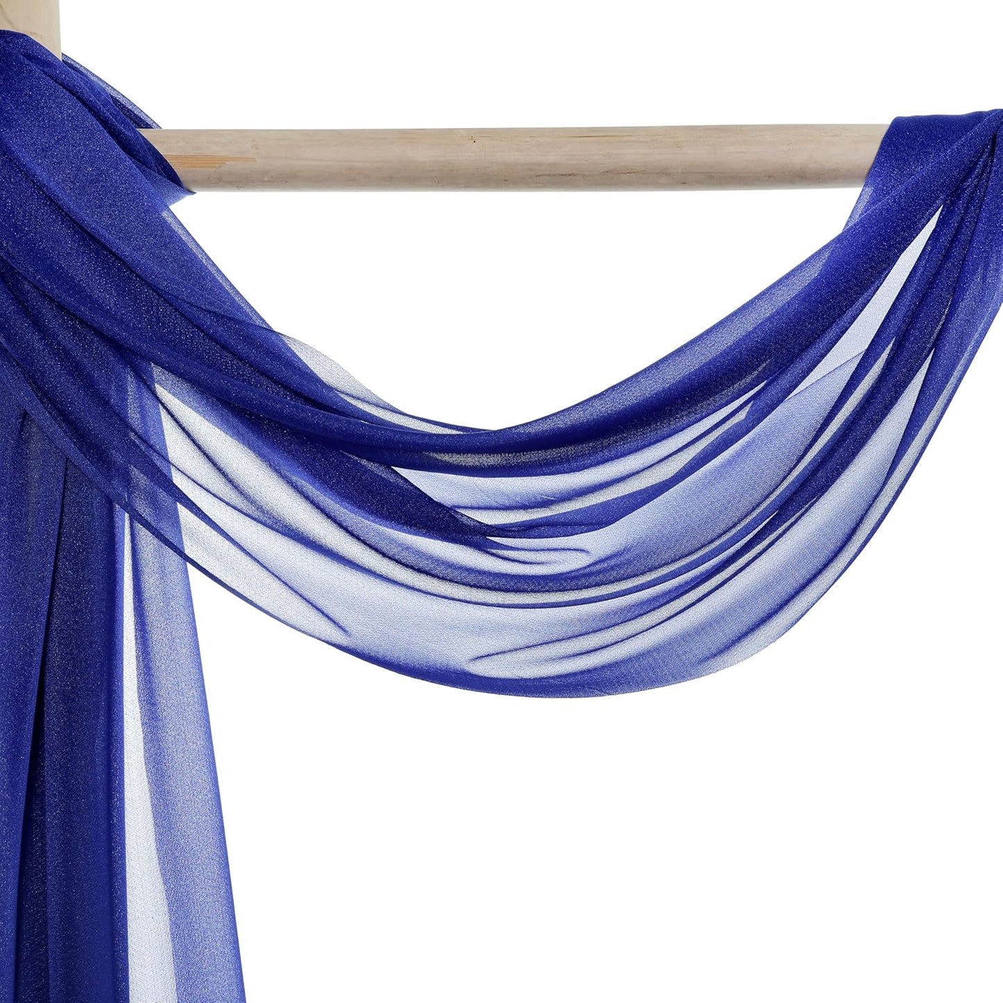 VDS Pack of 1 Panel (30 Inch X 100 Feet) Wedding Arch Draping Fabric Sheer Chiffon Fabric Drapery for Wedding Ceremony Reception Swag Backdrop Canopy Chuppah ARBO Altars Decoration (Royal Blue)