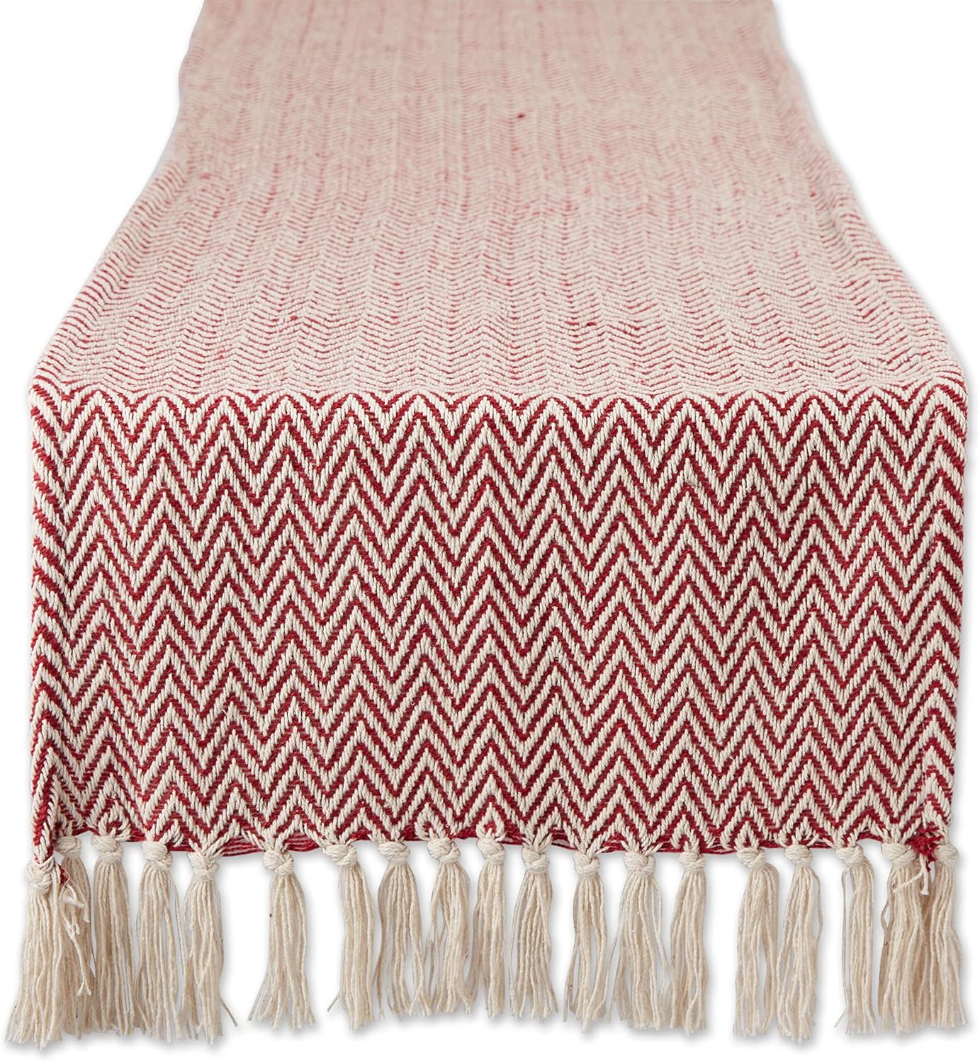 DII Woven Basic Tabletop Collection, Chevron Table Runner, 15x72, Barn Red