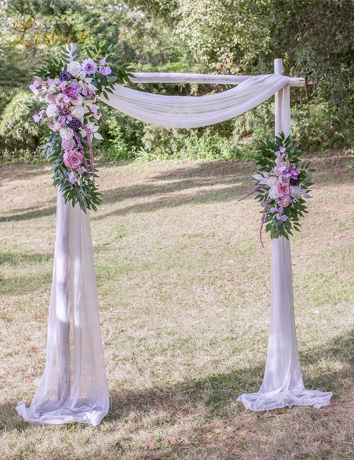 Wedding Arch Flowers, Artificial Flowers for Decoration, Large Flower Swag for Boho Styles Wedding Ceremony Floral Decor - Pack of 2