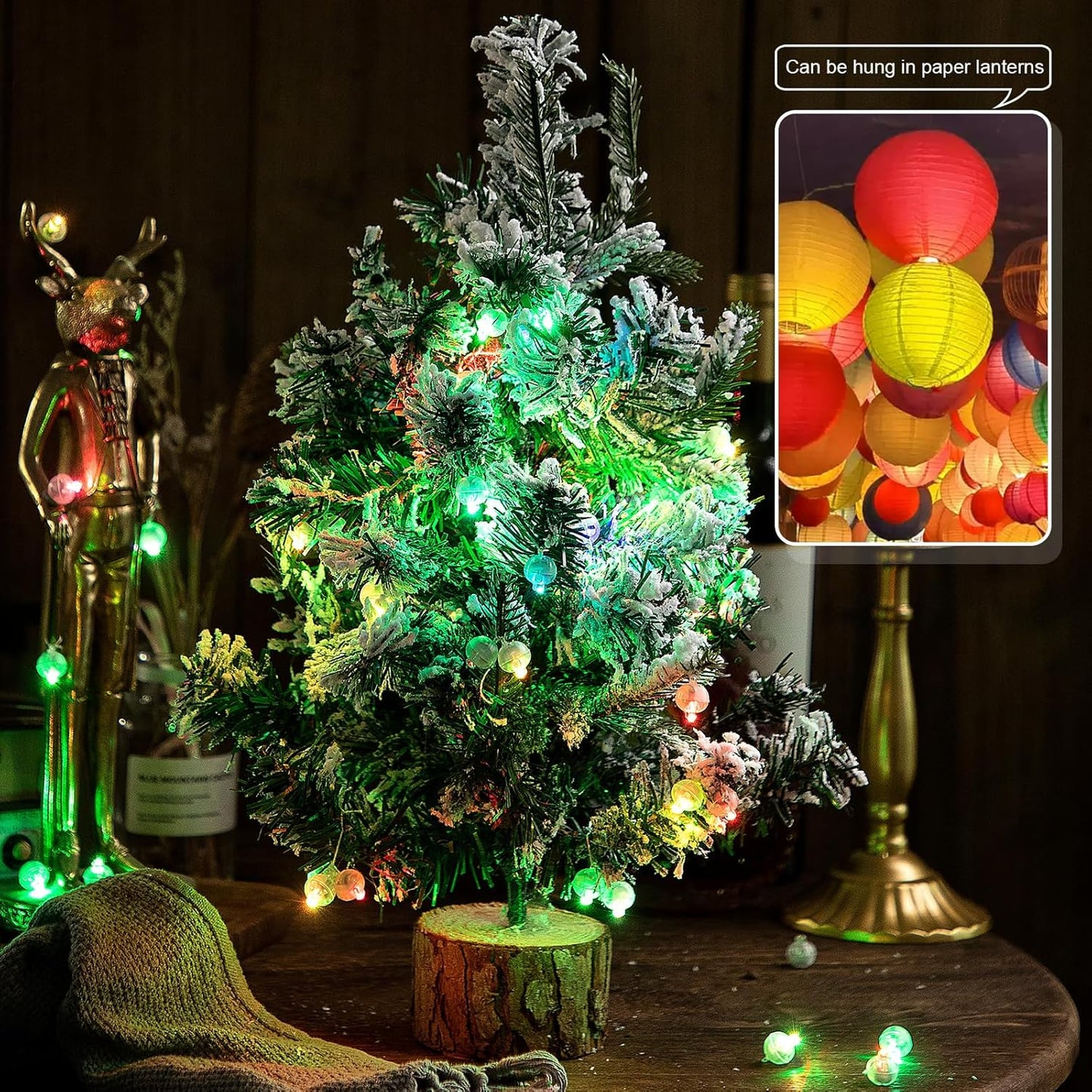 ZGWJ 200Pcs Mini Led Lights with Hooks,Led Balloons Light for Party Decorations, Paper Lantern, Easter Eggs, Birthday Party, Halloween Christmas Decoration (Glow steadily White)