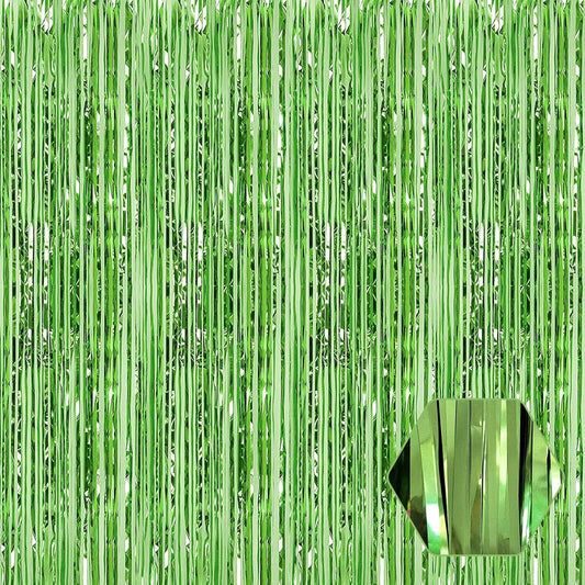 3 Pack Light Purple Foil Fringe Curtain Backdrop, 3.28Ft x 8.2Ft Metallic Tinsel Foil Fringe Streamer Curtains for Photo Booth, Christmas Day, Thanksgiving, Wedding, New Year Party Decorations