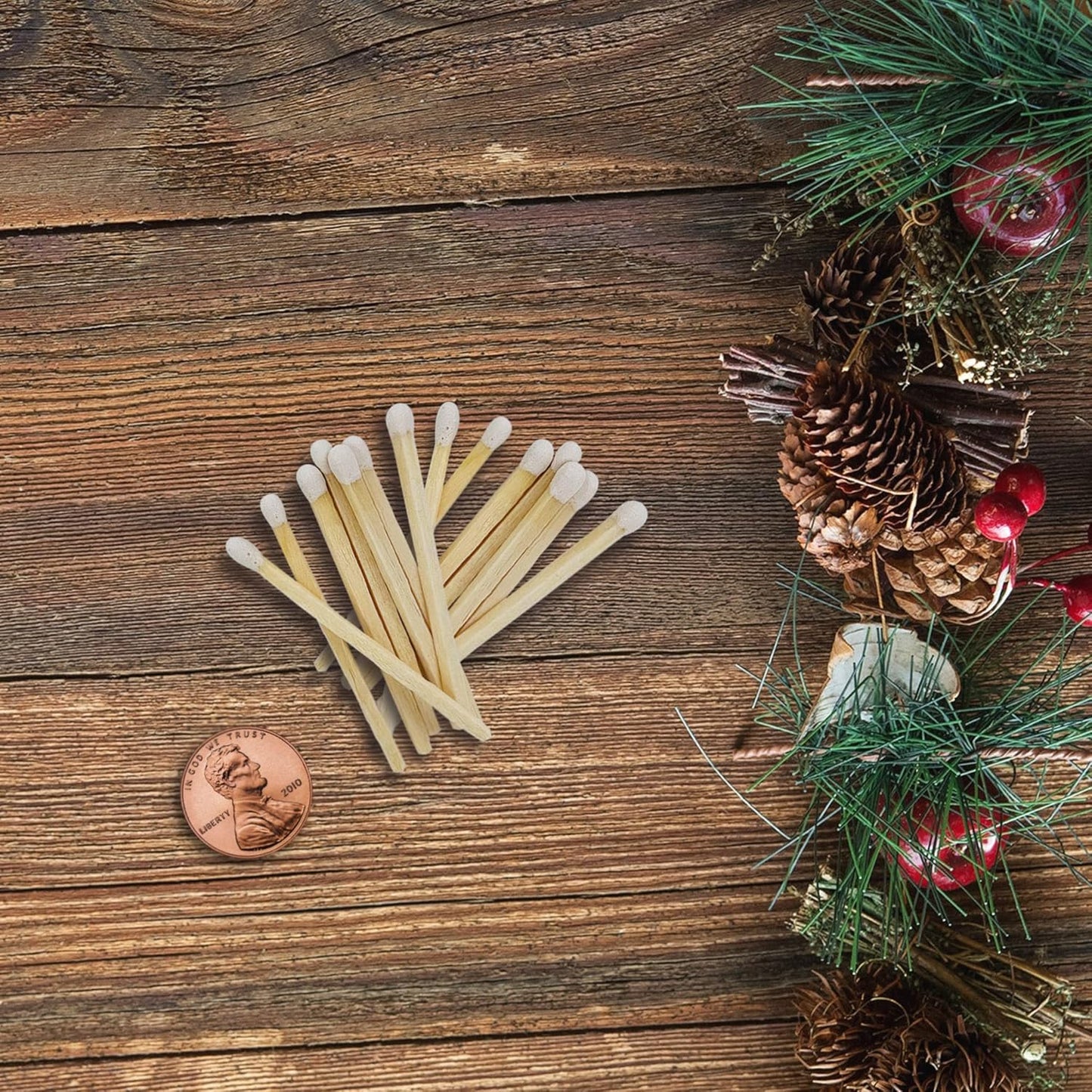 2" Classic White Tip Safety Matches | 300+ Bulk Artisan Matchsticks with Bumble Striker Stickers by Thankful Greetings | Decorative Candle Accessories | Unique & Fun for Home Decor, Gifts, & Events