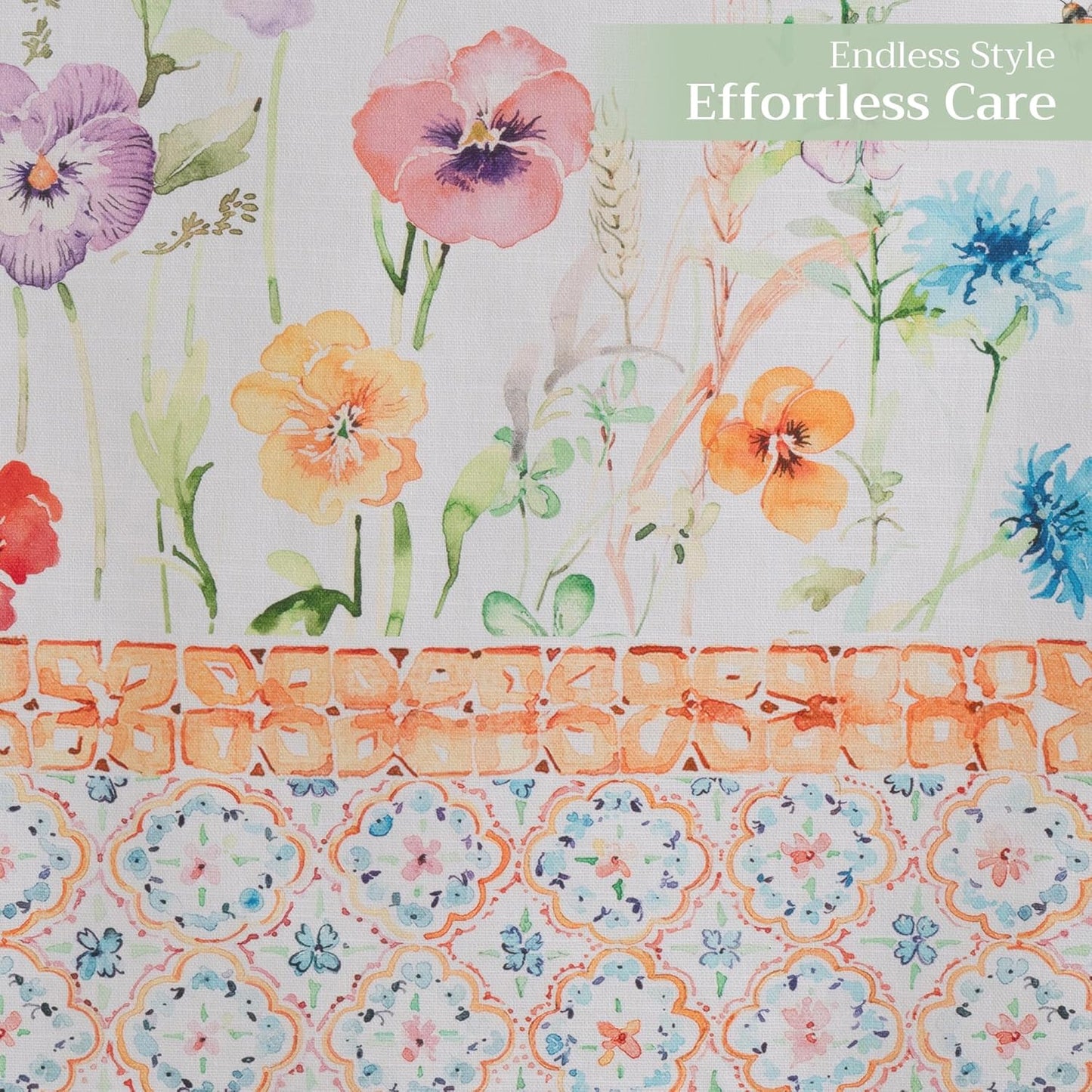 Maison d' Hermine Table Runner 100% Cotton Single Layer Table Runners 108 inches Long Decorative for Home Kitchen Dining Party Wedding Bridal Shower Spring Summer (Summer Whisper , 14.50" x 108")