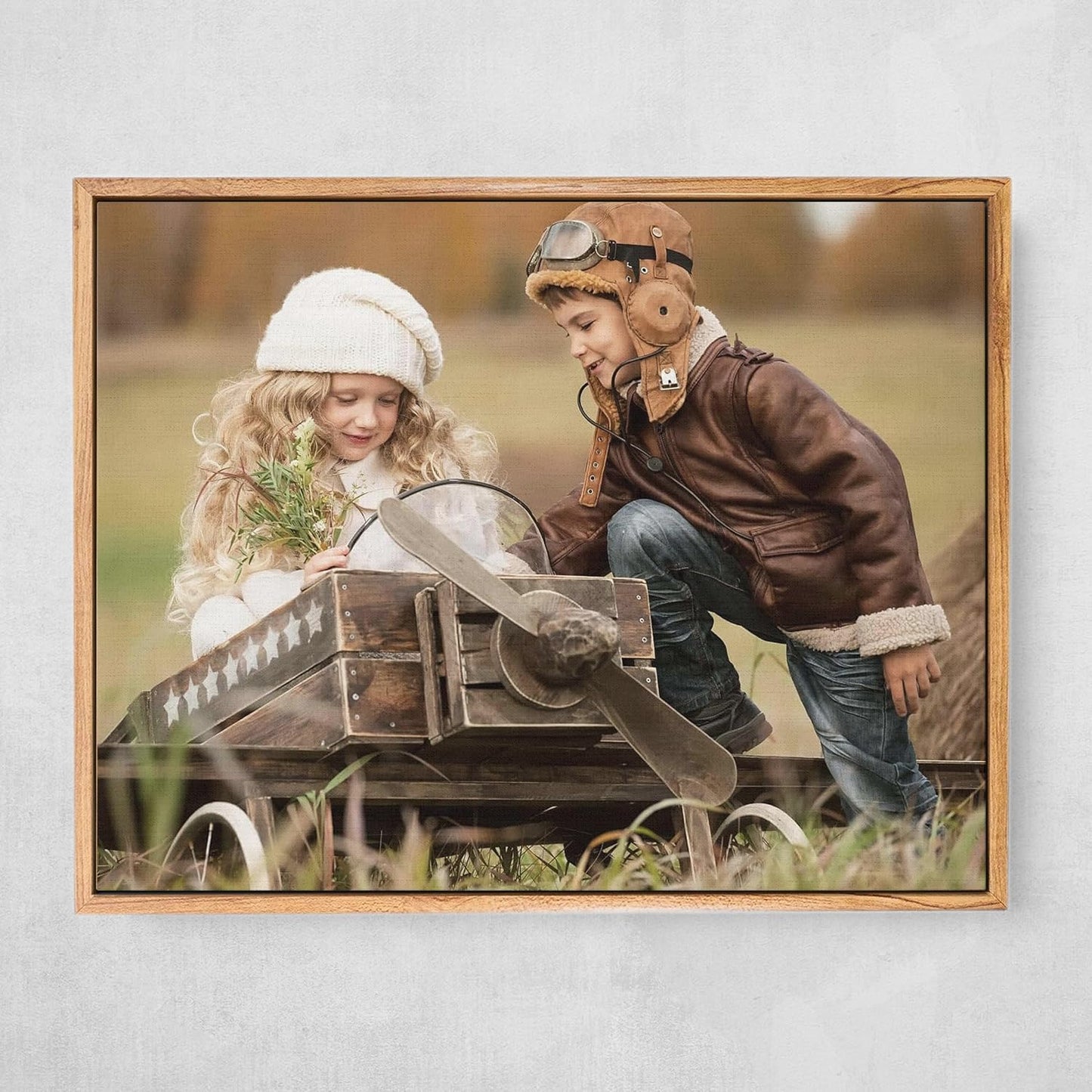Personalized Custom Canvas Prints: Photo On Canvas (Light Brown, 16x20) Transform Your Photos into Stunning Framed Wall Art Digitally Printed Photo To Canvas Ideal for Home Decor, Gifts Keepsakes.