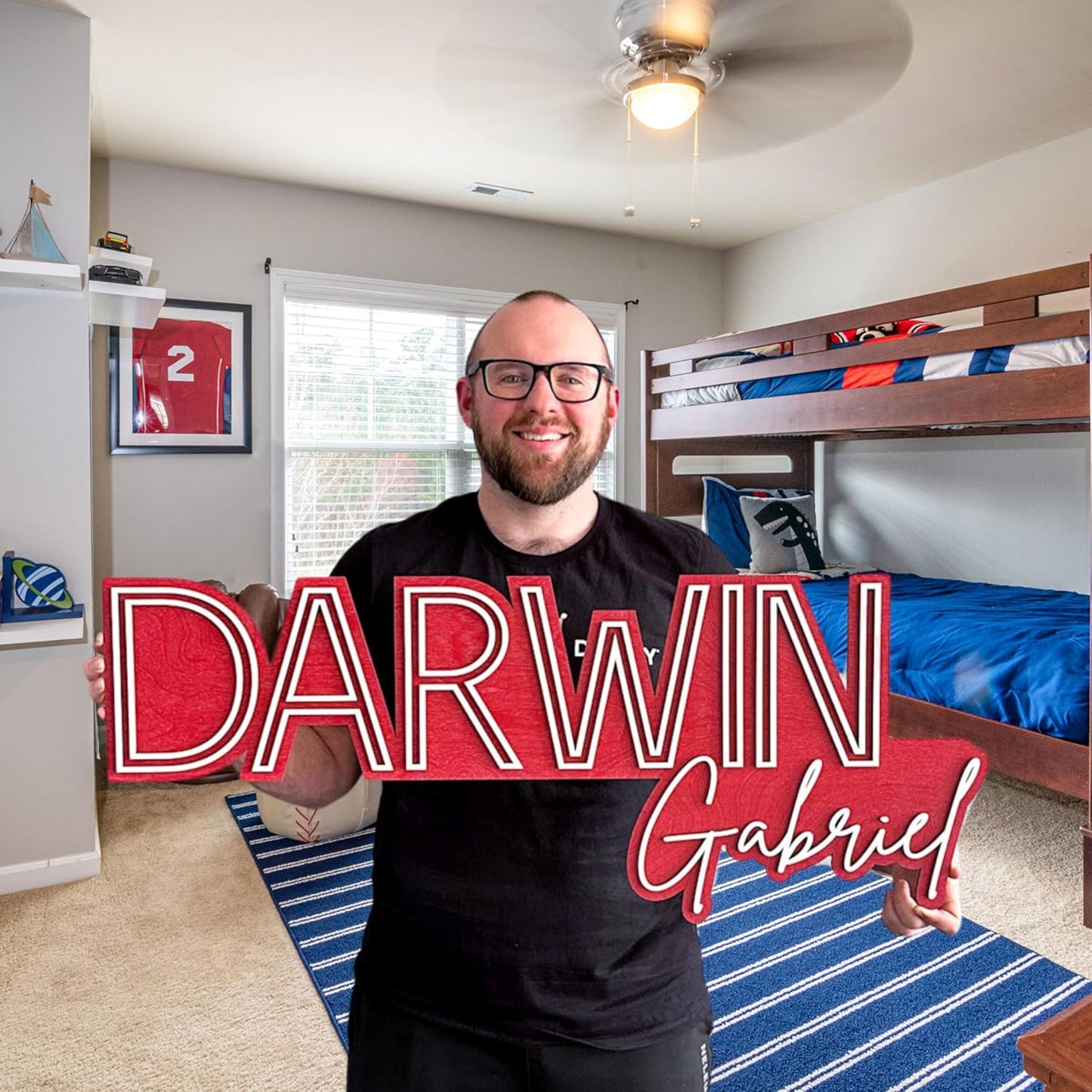 Personalized Name Sign - Custom Wood Name Sign - Nursery Name Sign For Boys Girls - Baby Name Signs For Nursery - Baby Name Wall Decor - Baby Shower Gifts - Jungle Nursery Decor