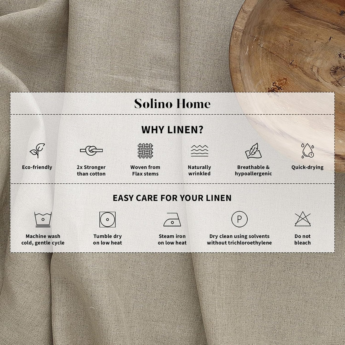 Solino Home Linen Soft Grey Table Runner 120 Inches Long - 100% Pure Linen Hemstitch 14 x 120 Inch Table Runner for Dining, Fall, Autumn, Thanksgiving, Christmas - Classic Hemstitch