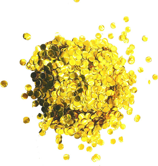 Gold Foil Mylar Round Confetti Circle Dot Graduation Wedding Table Scatter Centerpieces Baby Shower Birthday Engagement Reception Party Favors Decorations Celebrations, 60g
