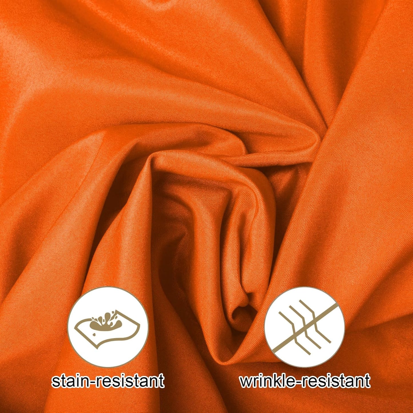 Ascoza 2pack 108 Inch Orange Round Tablecloth in Washable Polyester Fabric for Wedding/Banquet/Restaurant/Parties