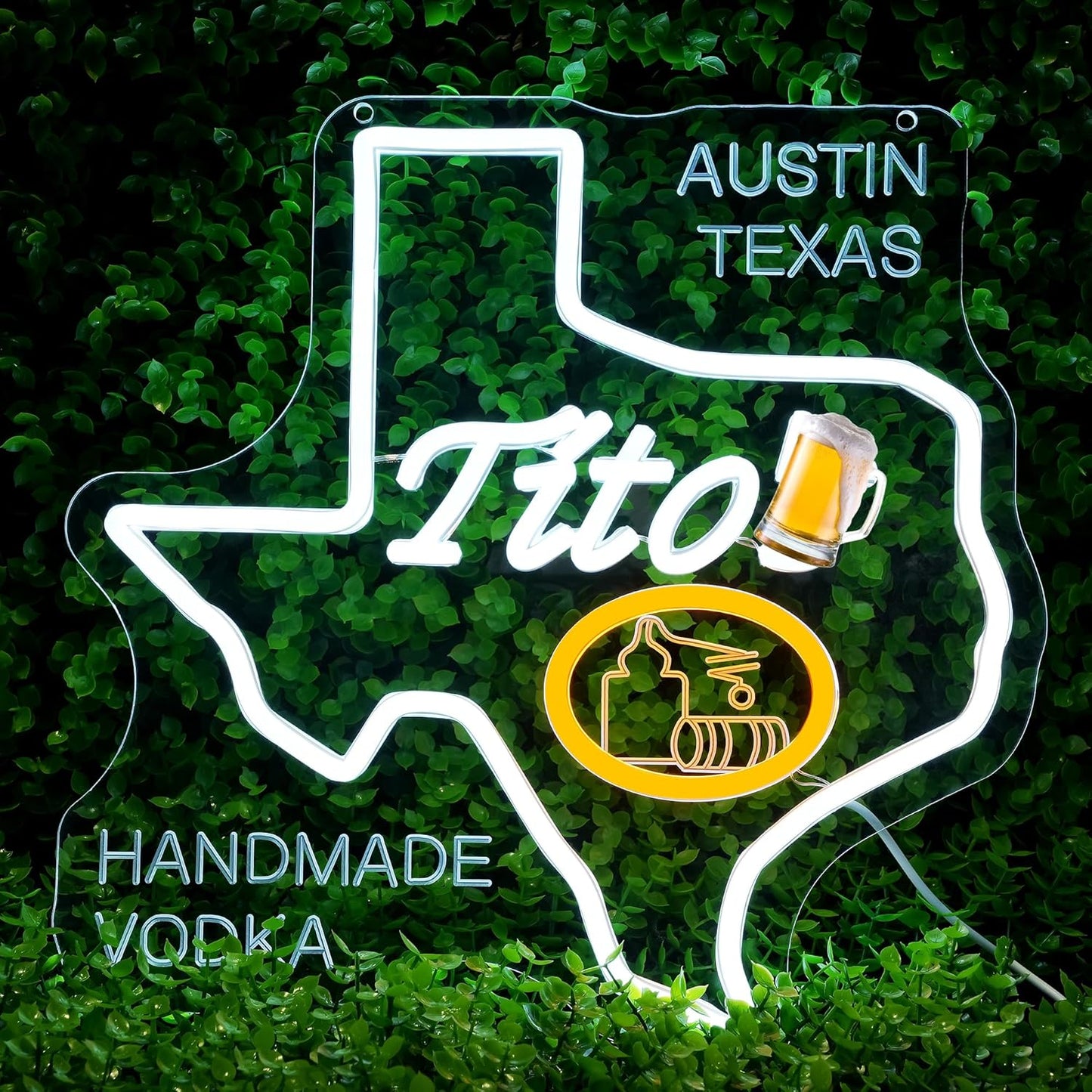 Handmade Vodka Neon Sign for Wall Decor - Beer Bar Acrylic USB Powered LED Wall Art Decor, Light Up Sign Dimmable, for Man Cave Beer Bar Pub Business Club Party Bistro Garage 12.99 x 12.99 Inches