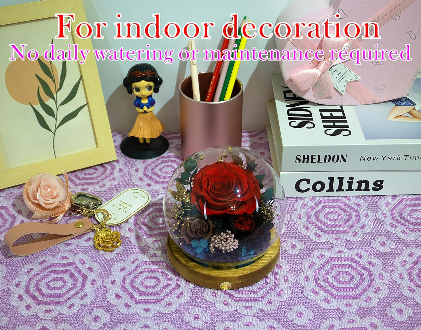 Valley of Rain & Forest Long-Lasting Real Flowers, Unique Floral Gift For you to send Love for All Occasions, for Indoor Decoration (Red Rose, Brown Rose, Black-Red Austin Rose)