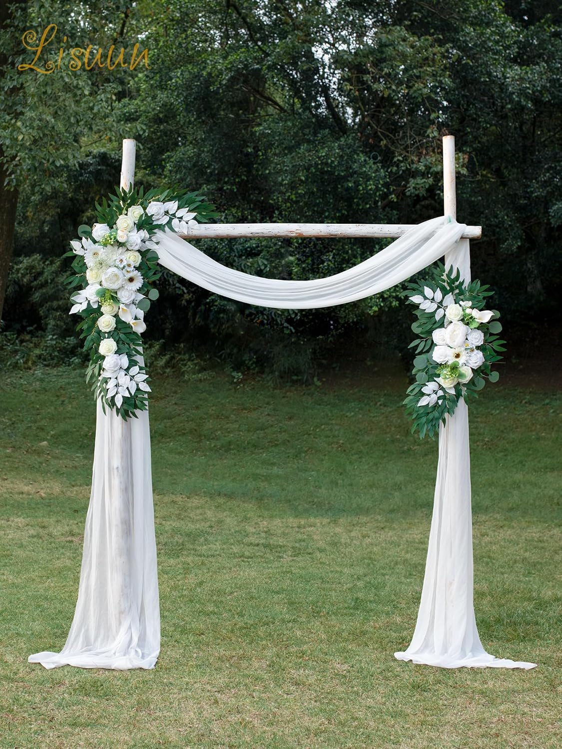 Wedding Arch Flowers, Artificial Flowers for Decoration, Large Flower Swag for Boho Styles Wedding Ceremony Floral Decor - Pack of 2